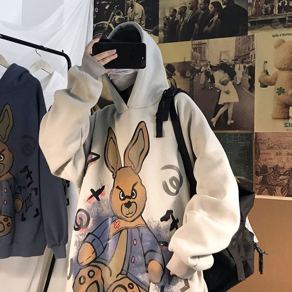 

2021 new oversize kangaroo men fashion hip hop hoodie casual white sweatshirt streetwear male pullover t3kk, Black