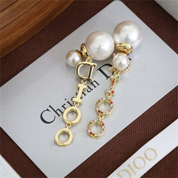

86% off factory shopfamily pearl earrings, color diamond tassel earrings, feminine versatile design sense, Golden