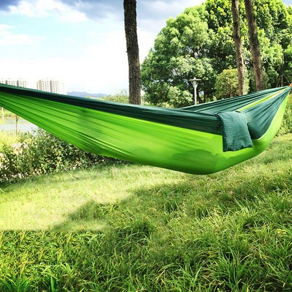 

275x140cm 1-2 person portable camping parachute hammock survival garden outdoor furniture leisure sleeping travel hanging bed