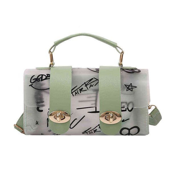 

shopping bags nieuwe graffiti pvc handtas vrouwen crossbody schouder tas vrouwelijke geleizak transparante zomer portemonnee 220303