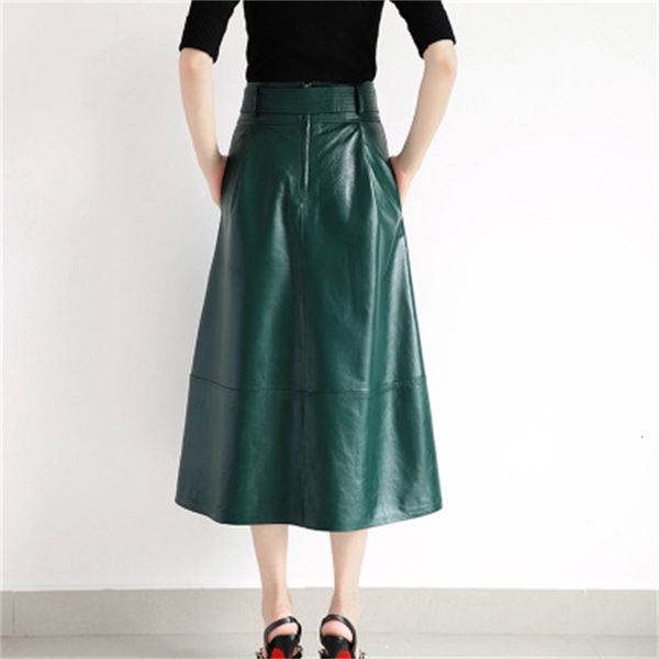 

2021 genuine new fashion sheep's hide skirt e39 2lzi, Black