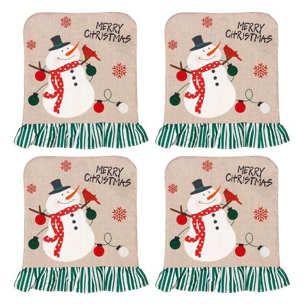 

chair covers christmas covers, set of 4 santa claus hat back for home kitchen decoration
