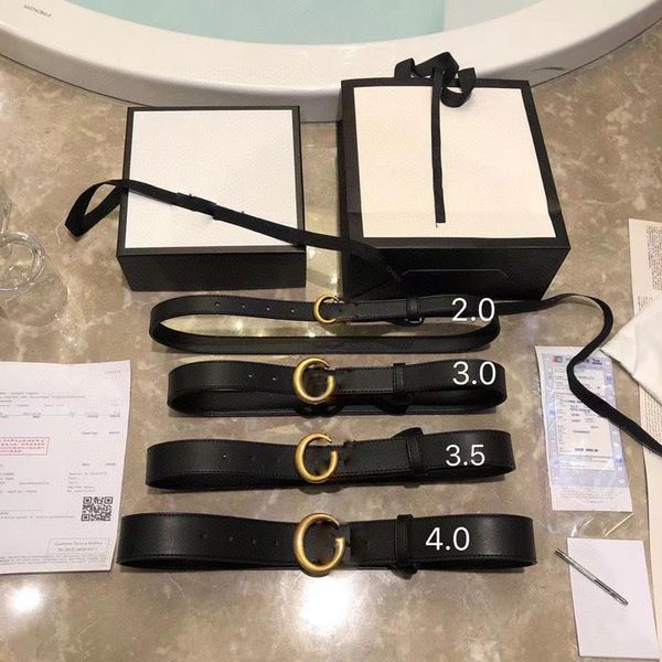 

luxury designer belts men womens classic waistband mens casual letter smooth buckle belt width 2.0cm 2.8cm 3.4cm 3.8cm with original box, Black;brown