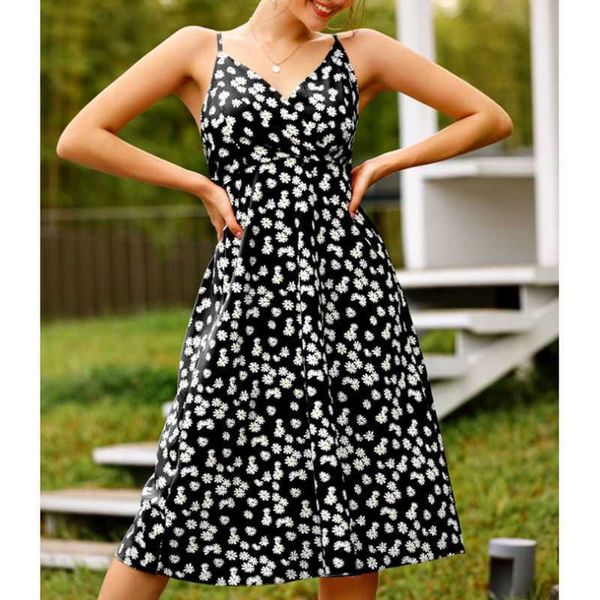 

fashion boho maxi dresses for women korean v-neck sleeveless summer beach dress vestido de mujer w9108 210526, Black;gray