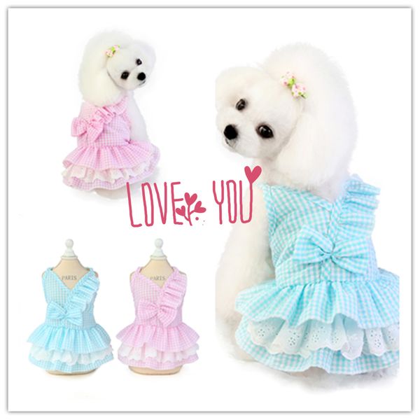 

pet clothing pet spring and summer dog suppli bow skirt