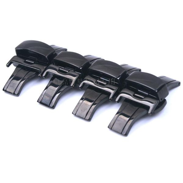 

watch bands stainless steel folding clasp butterfly buckle deployment 16 18 20 22mm, Black;brown