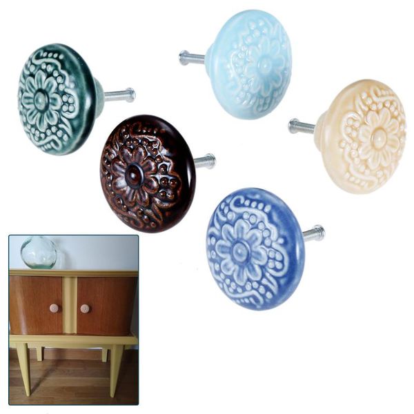 

handles & pulls 1 pc vintage round ceramic knob handle interior door pull furniture fittings for cabinet drawers cupboard kid room
