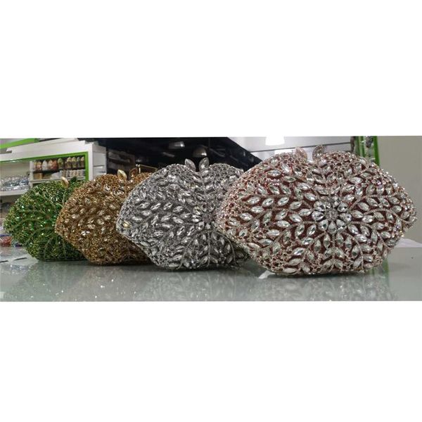 

evening bags crystal clutches for women fashion zinc case full rhinestones bag wedding party purse packet banquet clutch