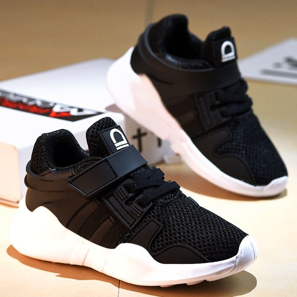 

kids sneakers summer boys girls casual mesh sneakers breathable soft soled running sports shoes toddler boy shoes children shoes, Black