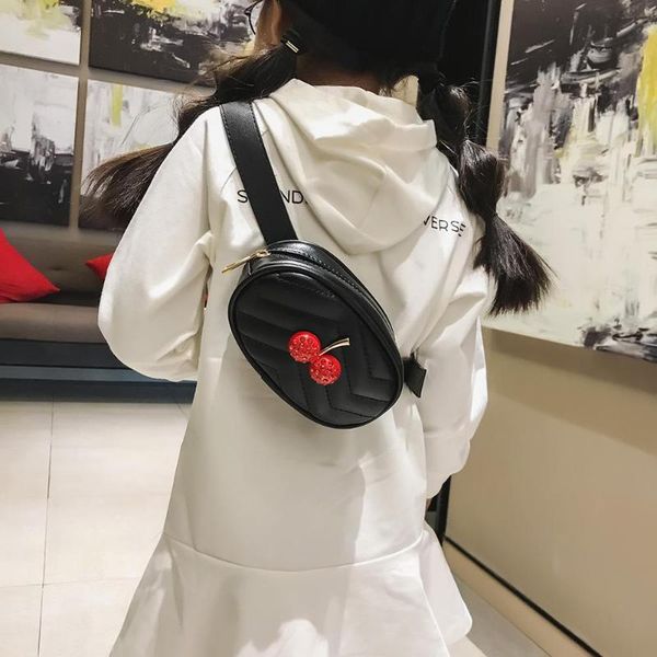 

cherry kids girls fanny waist bags women cute black chest fashion women waist packs shoulder chest bag 2021 bag for kids