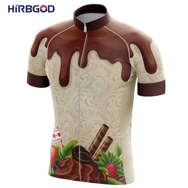 

gym clothing hirbgod casual creamy yellow riding jersey chocolate dessert funny outdoor camping cycling wear tyz689-01, White;black