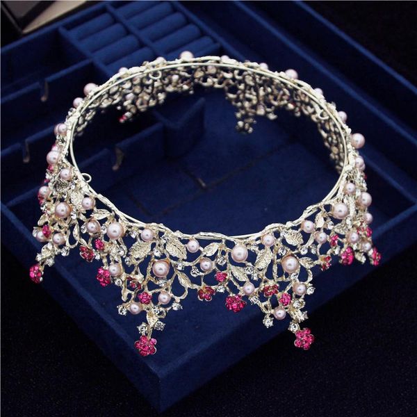 

hair clips & barrettes vintage flower circle royal queen crowns bride diadem headdress banquet tiaras prom pageant party wedding crown jewel, Golden;silver