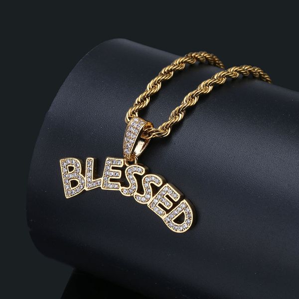 

necklace chaopai blessed letter pendant with zircon chaoren accessories, Silver