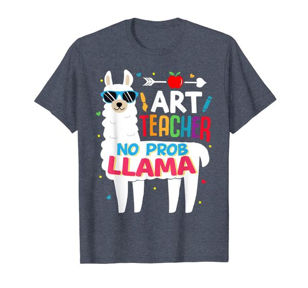 

art teacher shirt llama back to first day of school 1st tee, White;black