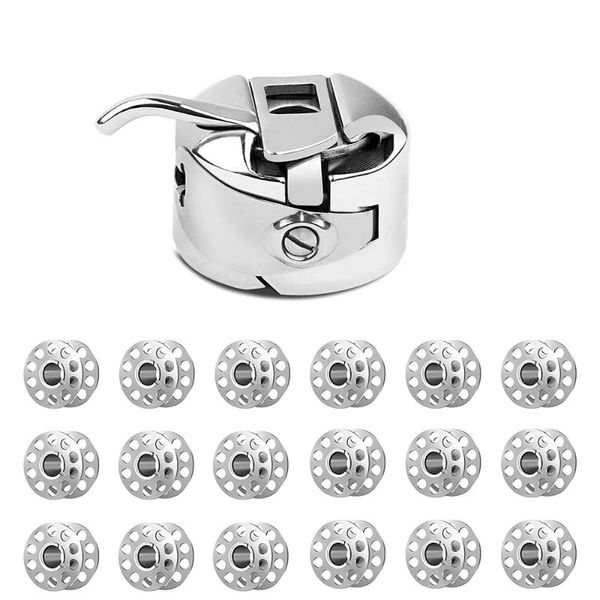

sewing notions & tools 1pc machine bobbin case holder with 5pcs metal bobbins brother janome singer kenmore needlework accessories, Black