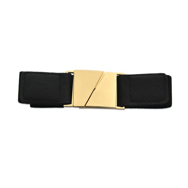 

popular women's belt elastic waist seal z-shaped metal buckle belt, Black;brown