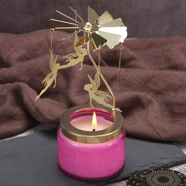 

rotary metal carousel light candle holder stand light xmas gift candelabra ornaments christmas decorations for home
