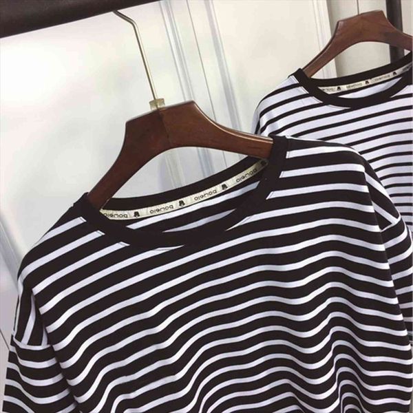 

summer clothing korean style ulzzang womens t shirt harajuku striped short sleeve woman casual basic top, White