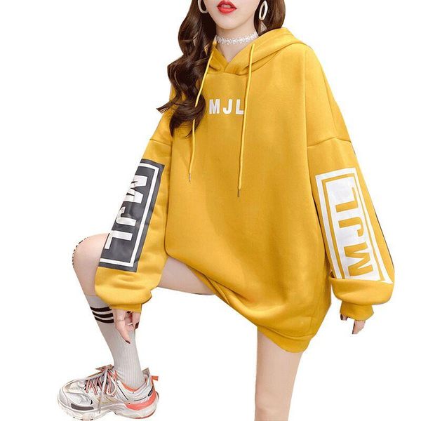 

autumn and winter hoodies women's 2021 new loose korean plush thickened hooded women's wear, Black