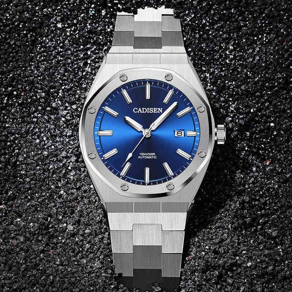 

nh35a japan cadiz movt c8179 gentlemen watches mechanical automatic men 100m waterproof business men reloj hombre, Slivery;brown