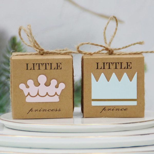 

gift wrap 10/50/100pcs crown kraft paper candy box with burlap twine favor and for baby shower wedding decoration party supplies