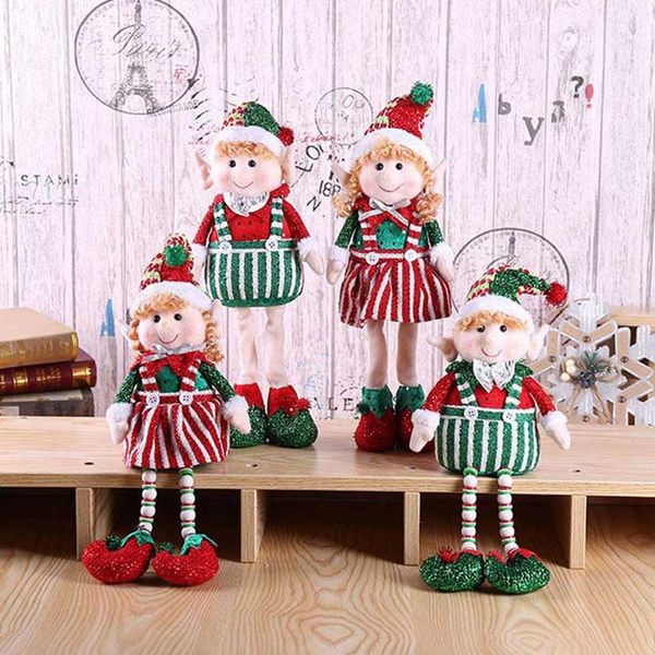 

christmas decorations xmas tree decoration hanging ornaments long-legged elf doll extendable legs gift dolls for home decor