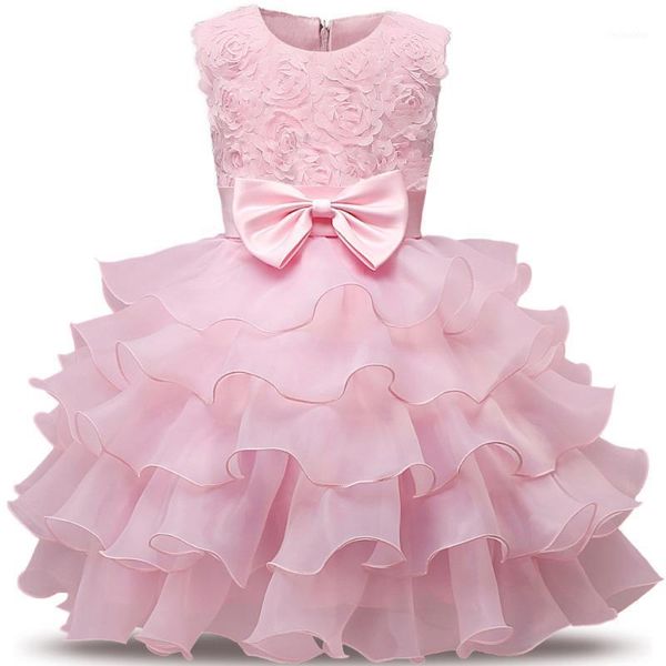 

girl's dresses girl summer dress 2021 layered pink blue embroidery lace sleeveless dance princess 2-11 years children's vestidos1, Red;yellow