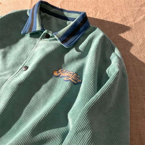 

retro polo collar bat sleeve jacket women oversized corduroy buttons up outerwear spring coat harajuku teens clothes 210928, Black;brown