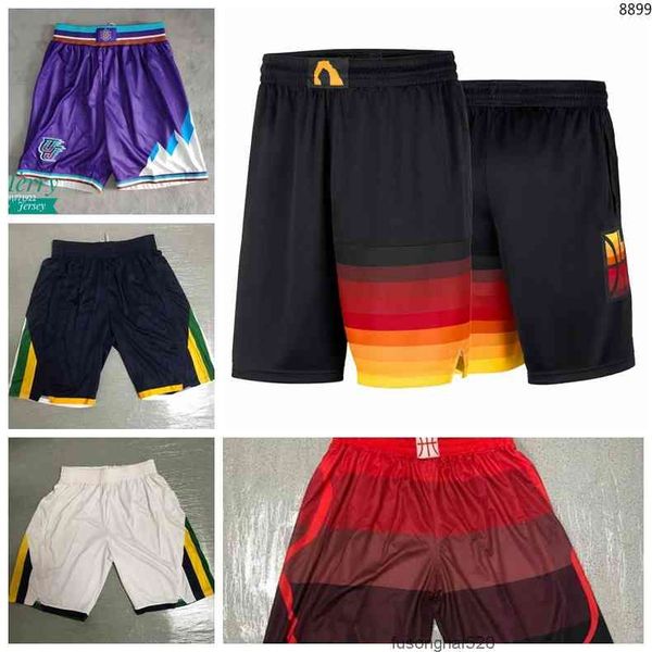 

2022 printed utahjazzmen 2020/21 city swingman pants edition performance basketball shorts size s-3xl, Black