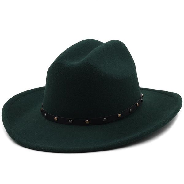 

berets simple classic jazz hat pure color formal dress felt fedora men's and women's hats big brim, Blue;gray
