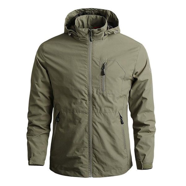 

men's trench coats spring autumn jackets waterproof windbreaker hooded male quick dry mens brand clothing hoodies coat 5xl my233, Tan;black