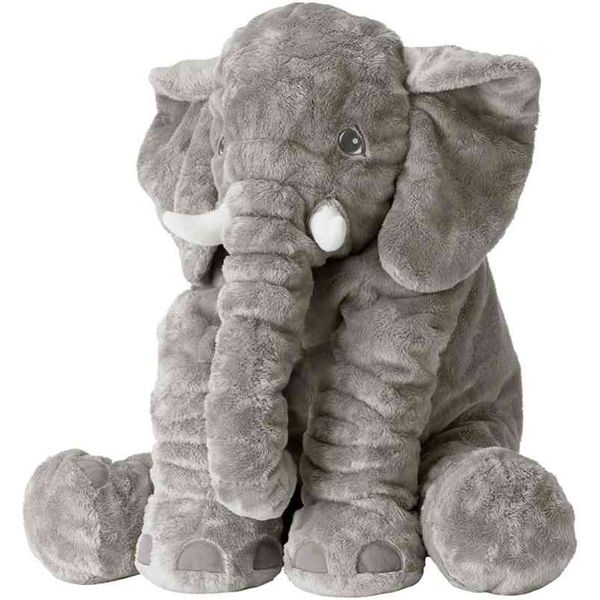 Cartone animato 40 cm grande peluche giocattolo di elefante bambini che dormono cuscino schiena cuscino farcito cuscino bambola bambino regalo di compleanno per 210728