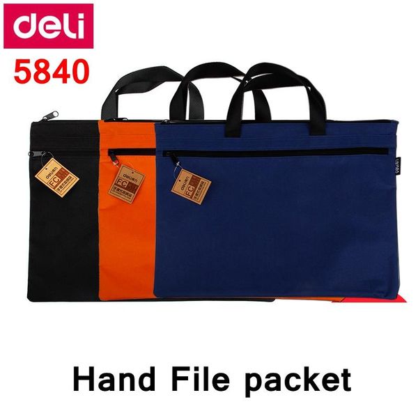 

business card files 3pcs/lot deli a4 hand file packet bag document pocket 3 colors optional wholesale