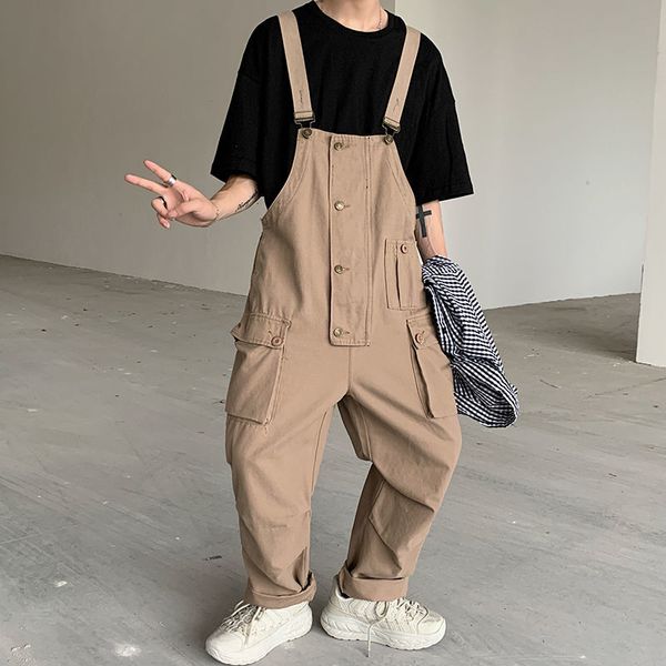 

2021 New Casual Cargo Harem From Male Brackets in the Fashion Right Overalls Streetwear Khaki/grey M-xl Pants Uf74, Black