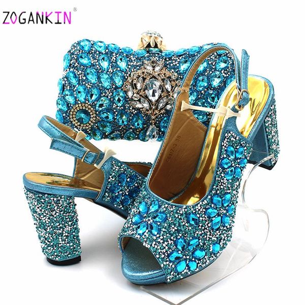 

dress shoes sky blue comfortable heels african design nigerian women and bag set with wedding for party, Black