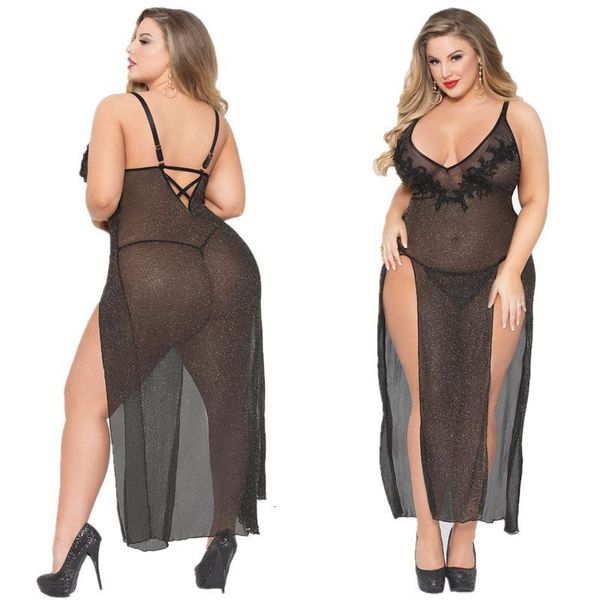 

see through nightgown elegant 3xl ladies long gowns lingerie plus size lingerie dress womens homme sleepwear erotic, Black;red