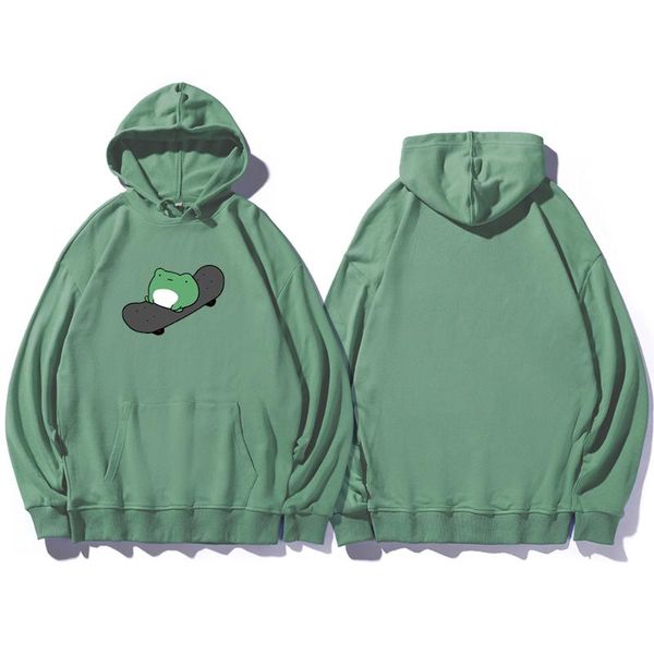 

women's hoodies & sweatshirts autumn kawaii frog oversized men and womens harajuku thin loose pullover drawstring couple korean style, Black