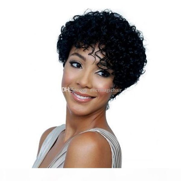 

short deep wave wigs for black women brazilian pixie cut brazilian human hair 100% human hair wigs new wigs, Black;brown