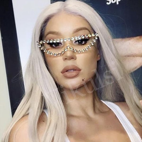 

crystal sunglasses small vintage women brand designer fashion eyewear gradient lens uv400 retro sun glasses, White;black