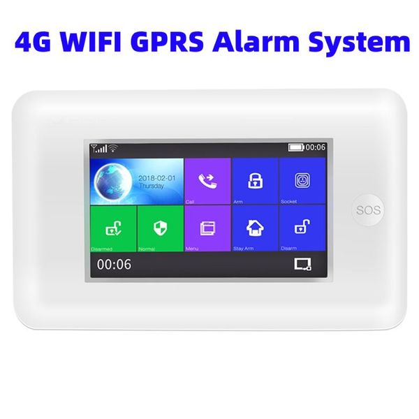 

alarm systems 4g sim network house touch screen wireless wifi home security system tuya app remote control support amazon alexa