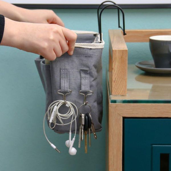 

canvas bedside hanging pocket storage bag bedroom magazine storage pouch diaper caddy toy holder baby tissue box home organizer