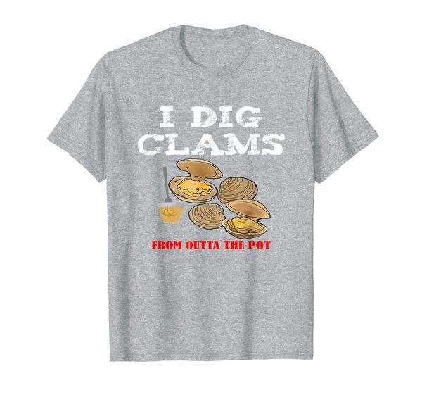 

funny clam seafood lover clam bake clam boil t-shirt, White;black