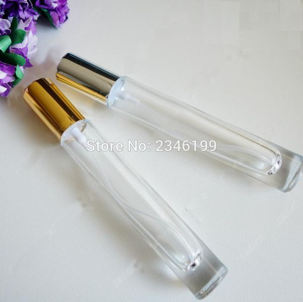 

10ml glass perfume bottle with bright silver or gold spray cap cosmetic perfume packing spray bottle, 30pcs/lot