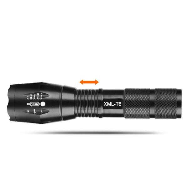

cree xml t6 2000lumens high power led torches zoomable tactical led flashlights torch light 18650 battery hunting search torches 45 x2