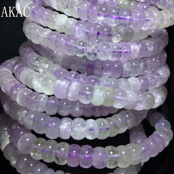 

other akac approx3-4*6-7mm a+ natural kunzite rondelle bracelet beads for women