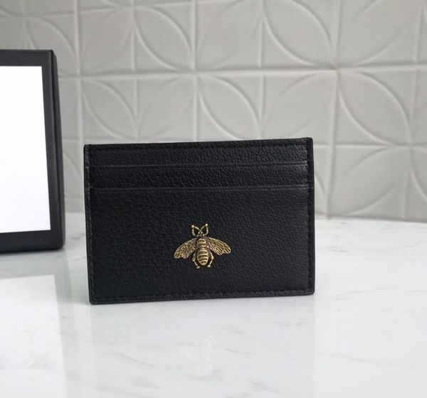 

2021 fashion designers wallets luxurys mens women leather bags classic bee tiger snake letters purses original box digram card holder 436022, Red;black