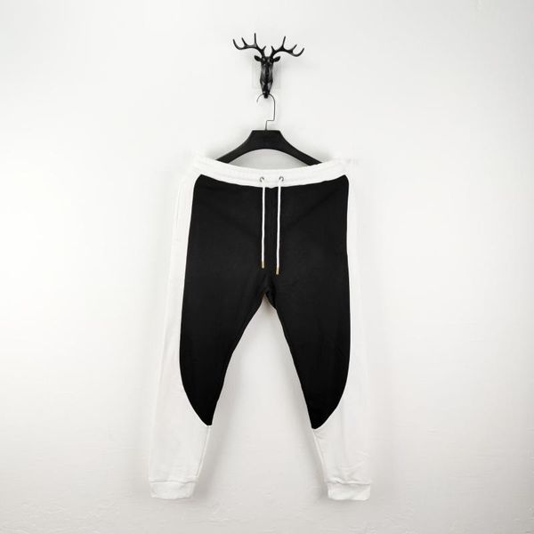 

men's pants 2021 autumn/winter trend spliced sports casual pure cotton xs, Black