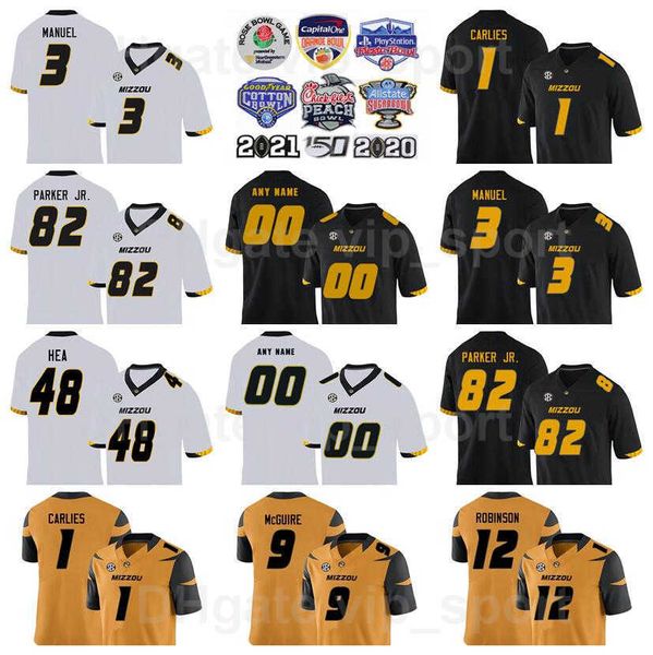 NCAA College Missouri Tigers Football 3 Martez Мануэль Джерси 1 Jaylon Carlies 9 Isaiah McGuire 82 Daniel Parker JR 48 Niko Hea 12 Shawn Robinson Custom Number