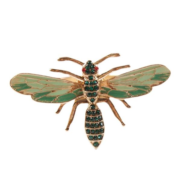 

napkin rings 10pcs the bee buckle ring alloy green insect dragonfly drip diamond paper towels