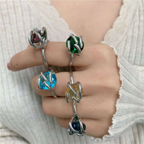 

hbp fashion song yanfei's twisted claw set ring with the same style, Silver